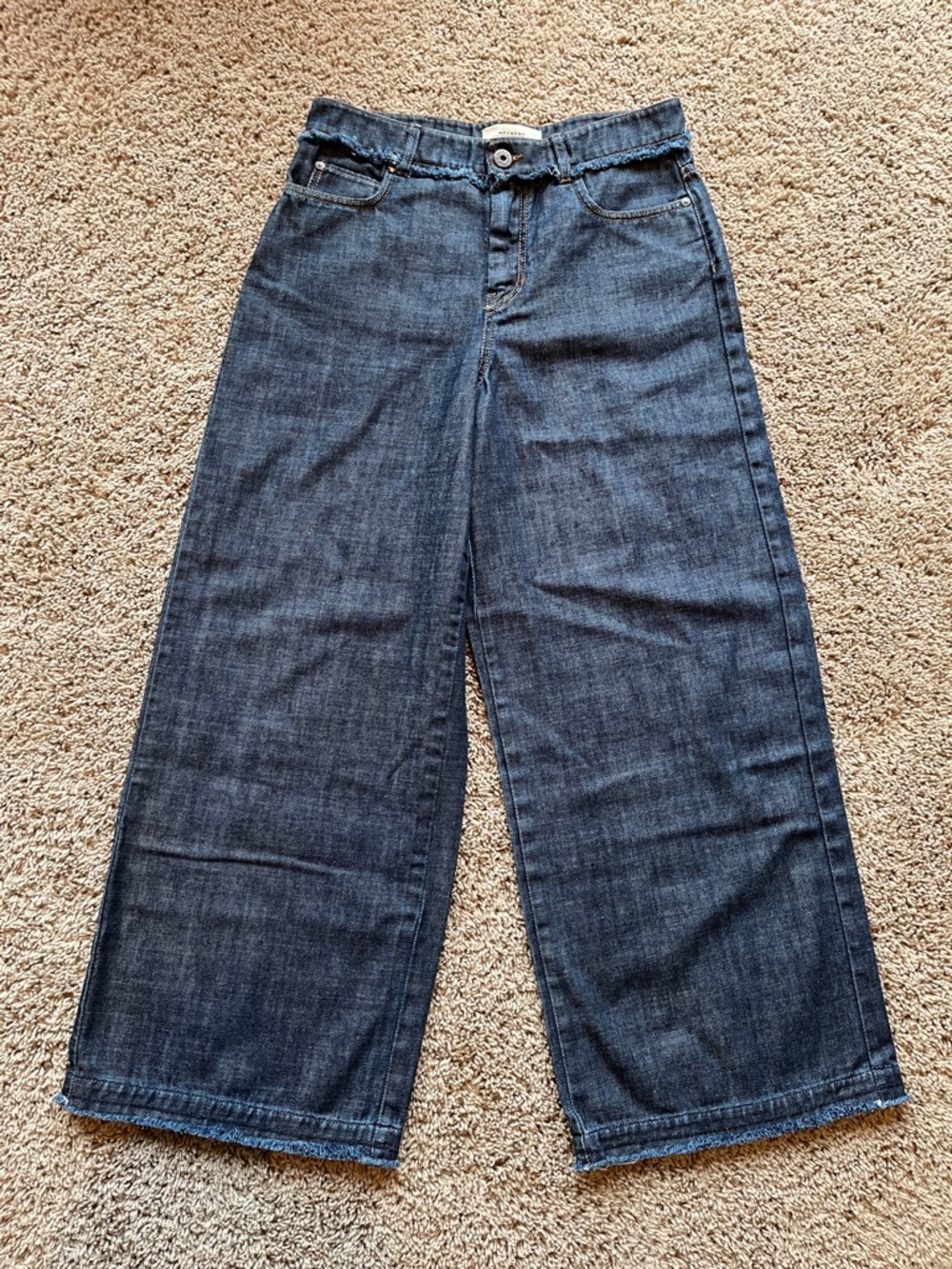 MaxMara Weekend Wide-Leg Jeans in Dark Denim Blue 100% cotton size 10
